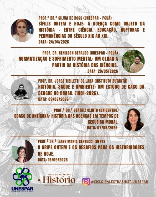 Ciclo de Palestras História 2026
