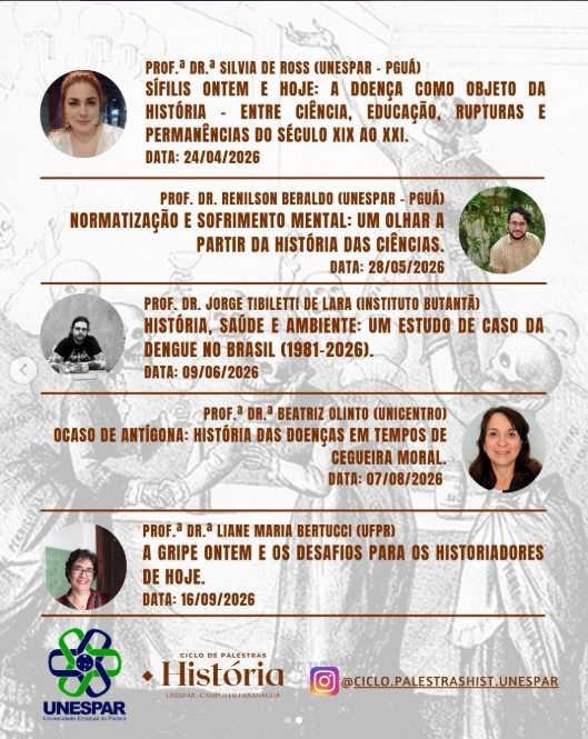Ciclo de Palestras História 2026