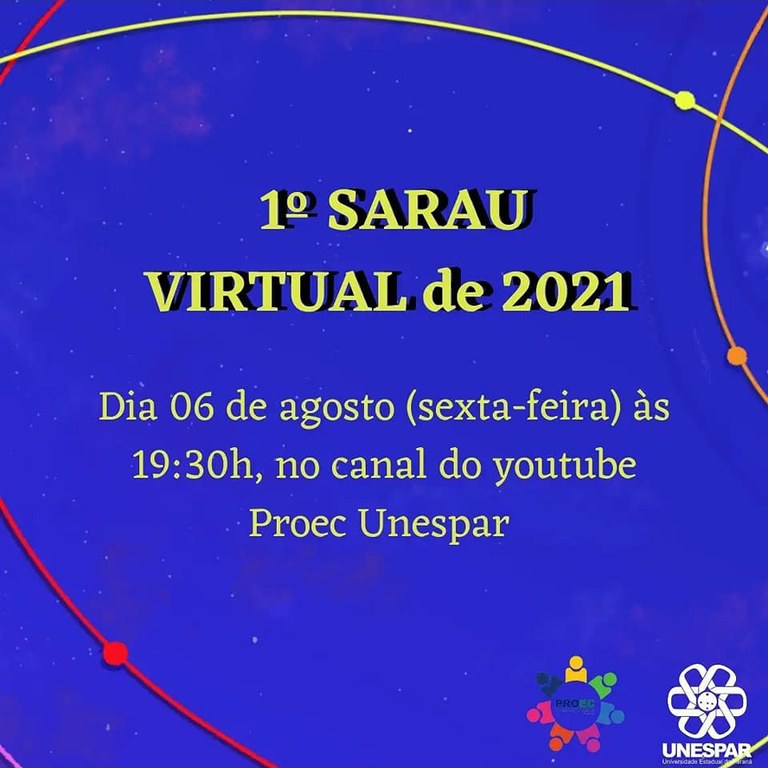 1º Sarau Virtual 2021 da Unespar estreia no dia 06 de agosto