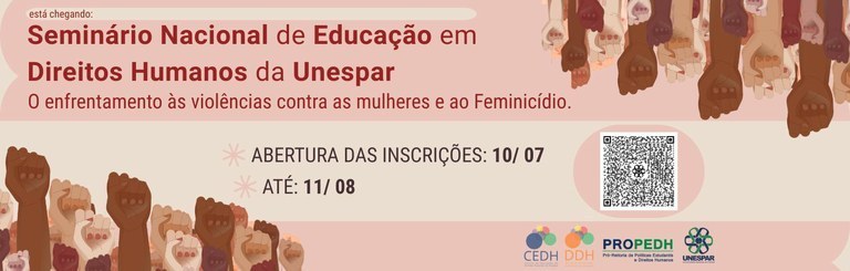 Programação do IV Seminário Nacional de Educação em Direitos Humanos é divulgada