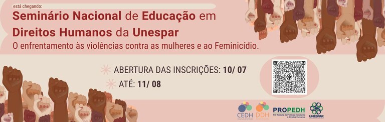 Programação do IV Seminário Nacional de Educação em Direitos Humanos é divulgada