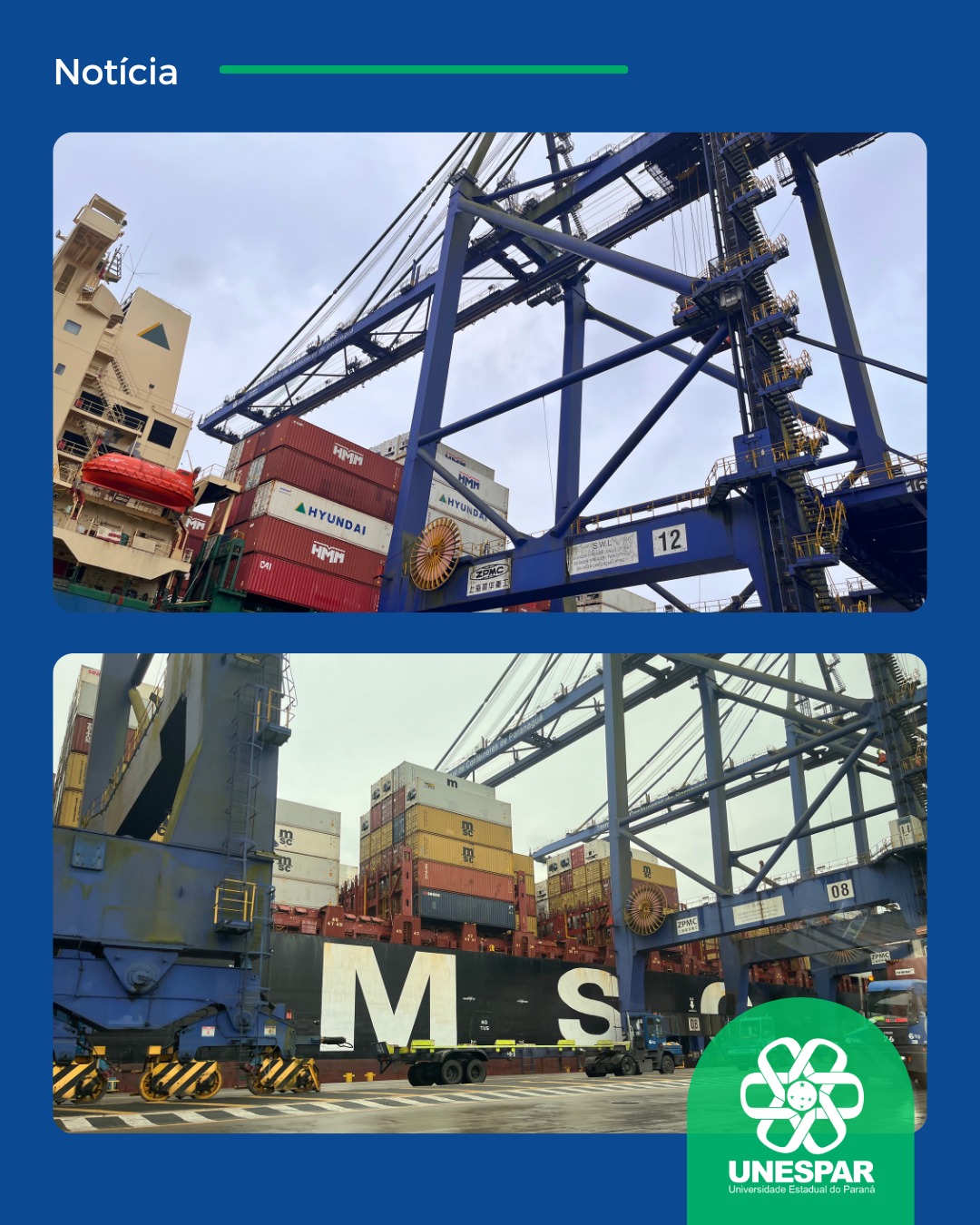 Acadêmicos do curso de Letras Inglês visitam o Porto de Paranaguá