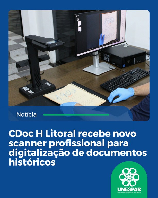 CDoc H Litoral recebe novo scanner profissional para digitalização de documentos históricos