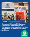 Cursos de Ciências Biológicas e Engenharia de Produção do Campus de Paranaguá apresentam projetos na 19ª Semana do Meio Ambiente