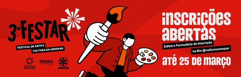 Inscrições abertas para o 3º FESTAR – Festival de Arte e Cultura da Unespar