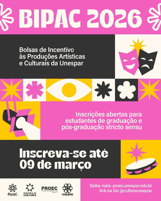Inscrições abertas para o Programa de Bolsas de Incentivo à Produção Artística e Cultural (Bipac)