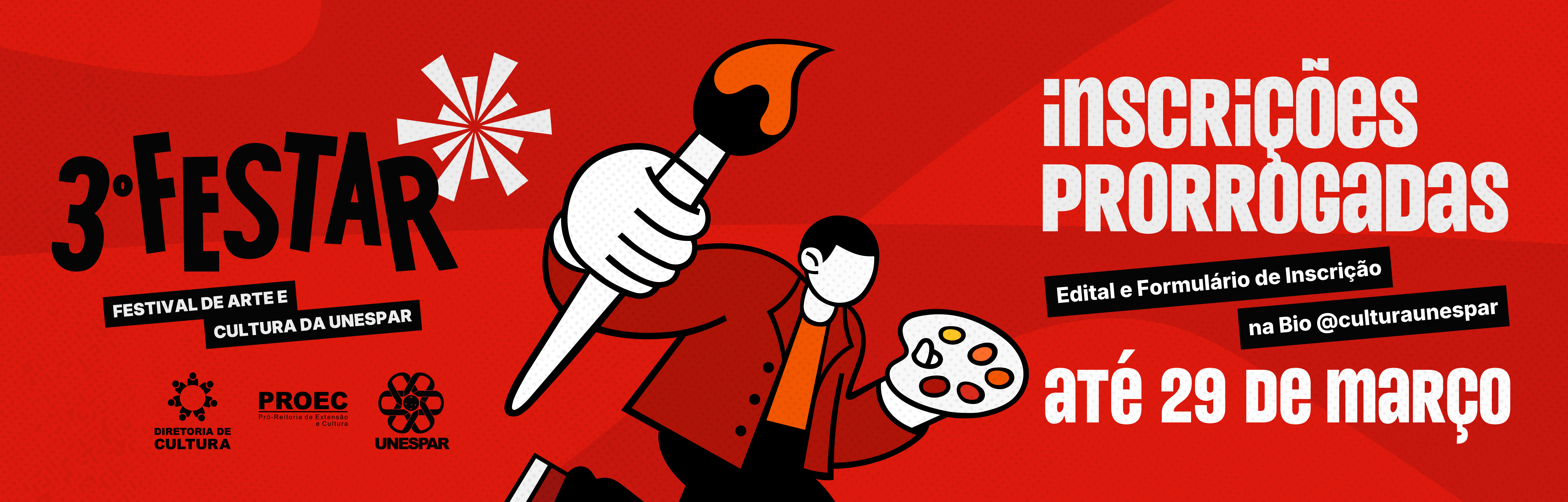 Inscrições do 3º FESTAR são prorrogadas até 29 de março