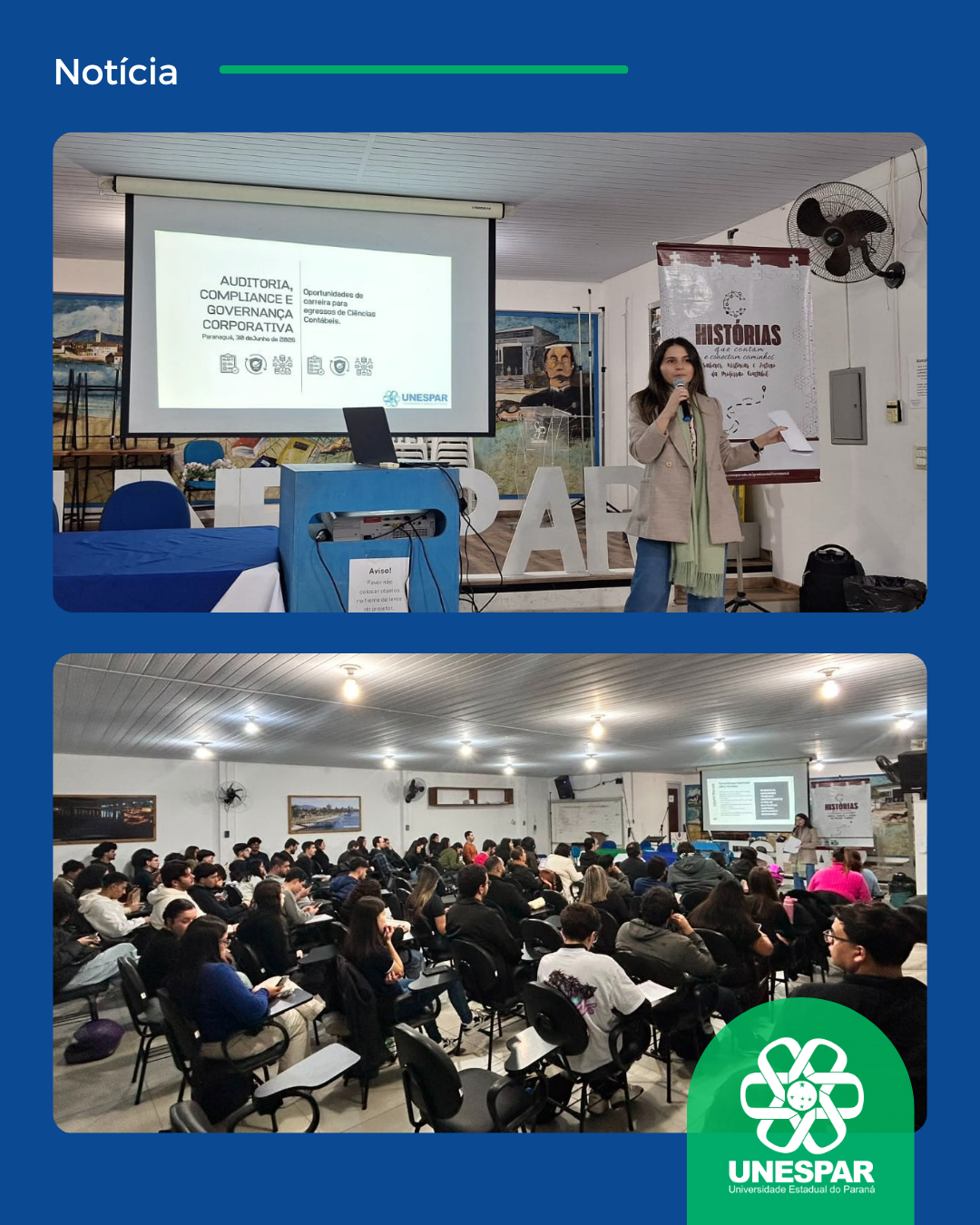 Palestra de Ciências Contábeis traz egressa para debater sobre Auditoria e Governança Corporativa 