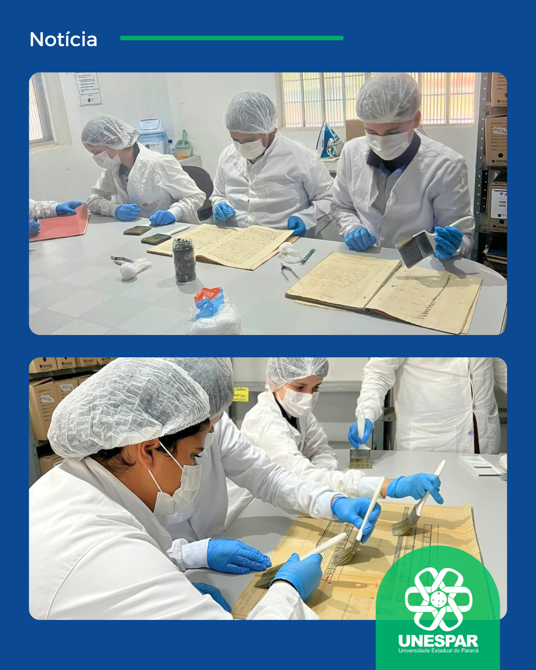 Projeto de extensão do Campus de Paranaguá leva estudantes do Ensino Médio para oficinas técnicas de preservação documental no CDoc H Litoral