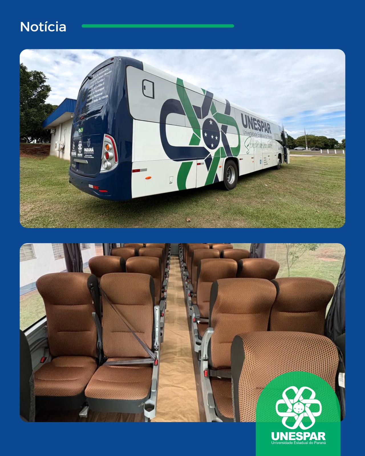 Unespar adquire ônibus de 42 lugares para fortalecer atividades de Ensino, Pesquisa e Extensão