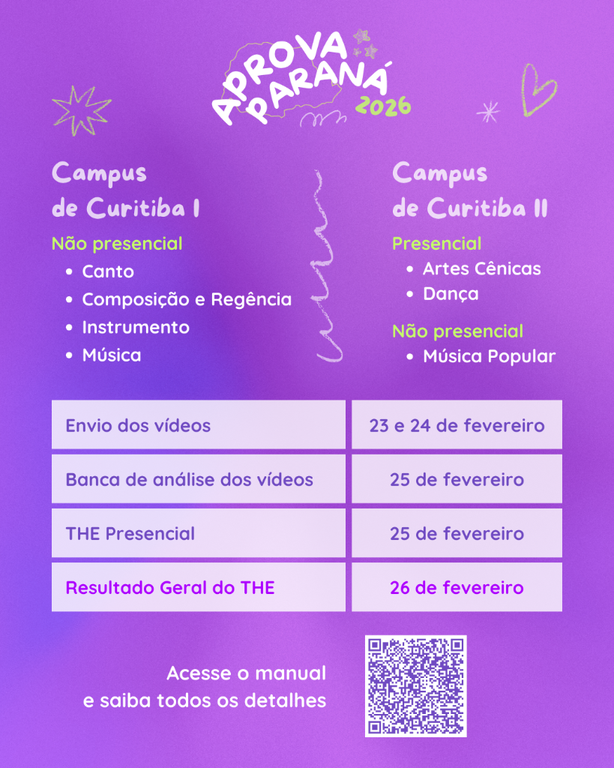 Unespar divulga classificação geral do Aprova Paraná 2026 e convocação para o THE