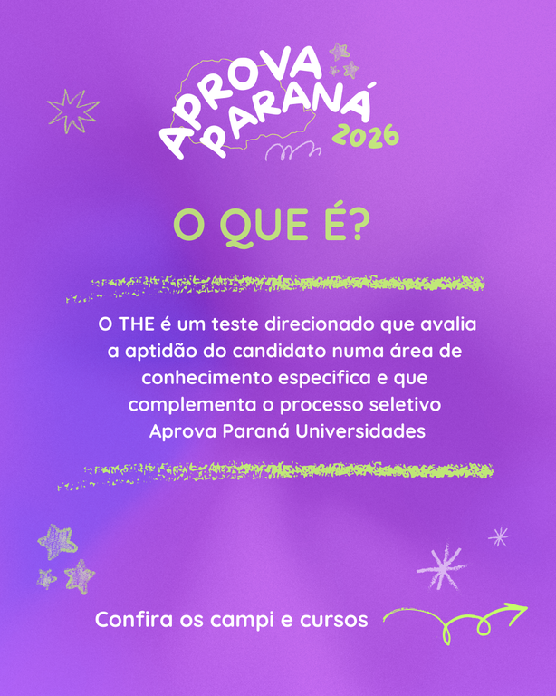 Unespar divulga classificação geral do Aprova Paraná 2026 e convocação para o THE